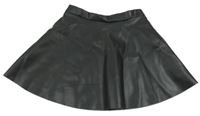 Čierna koženková kolová sukňa H&M