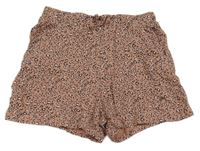 Ružovo-bielo-čierne vzorované bavlnené kraťasy H&M