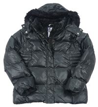 Čierna šušťáková zimná bunda s kapucňou M&Co