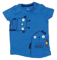 Modré tričko s robotmi Mothercare