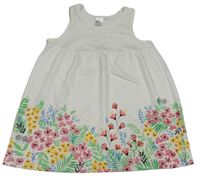 Biele bavlnené šaty s kvietkami H&M