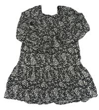 Černé šaty s kytičkami H&M
