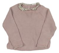 Světlerůžový svetr s límečkem Next