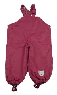 Malinové šušťákové podšité na traké nohavice s mačkou Tchibo