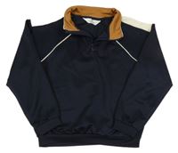 Tmavomodro-smotanová športová mikina H&M