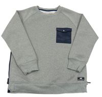 Sivá melírovaná mikina s vreckom Zara