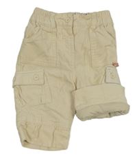 Smetanové manšestrové podšité kalhoty C&A