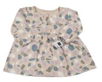 Nové - Světlerůžové teplákové šaty se vzorem Dunnes