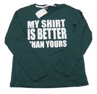 Nové - Tmavozelené triko s nápisem Wise Guys 