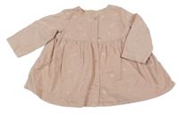 Světlerůžové manšestrová propínací šaty s kytičkami George 