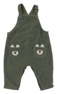 Khaki fleecové laclové kalhoty s medvídky George