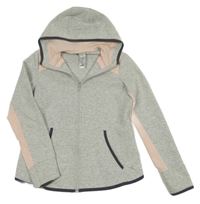 Šedo-růžová sportovní funkční propínací mikina s kapucí Decathlon 