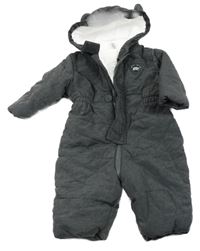 Šedá šusťáková zimní kombinéza s kapucí zn C&A