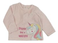 Svetloružová zamatová mikina s jednorožcom St. Bernard