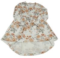 Biele kvetované mullet šaty PatPat