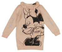 Broskvové teplákové šaty s Minnií a volánky Disney