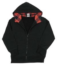 Černá zateplená propínací mikina s kapucí Pocopiano 