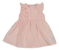 Bílo-neonově růžové pruhované plátěné šaty Ergee