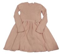 Broskvové pletené rebrované šaty Miss Mona Mouse