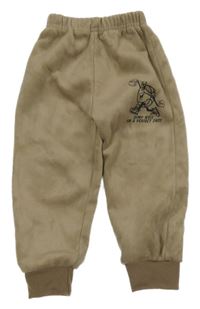 Béžové plyšové nohavice s loptou