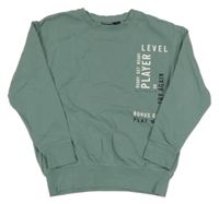 Zelenošedá mikina s nápisom Pepperts