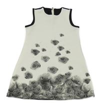 Bielo-čierne kvetované šaty