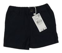 Nové - Tmavomodré ľanové kraťasy Mango