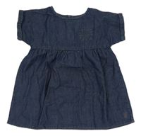 Tmavomodré rifľové balonové šaty s vreckom Naturaline