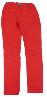 Červené skinny elastické rifle Benetton 
