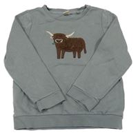 Khaki mikina s buvolem 