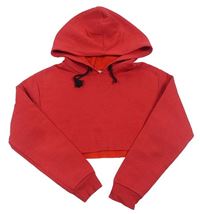 Červená crop mikina s kapucňou Candy Couture