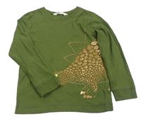 Khaki tričko s dinosaurom H&M