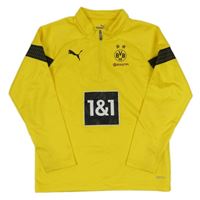 Tmavožluto-černé vzorované funkční sportovní mikinotriko s logom zn. PUMA