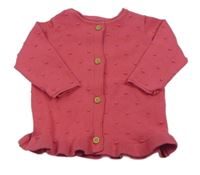 Jahodový 3D bodkovaná ý prepínaci sveter s volánikom zn. F&F