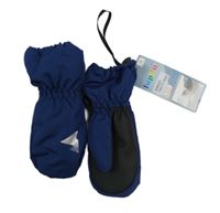 Nové - tmavomodro-černé šusťákové zimní palcové rukavice lupilu