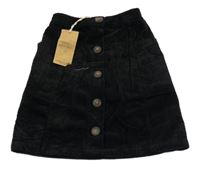 Nové - čierna cargo menšestrová sukňa s gombíkmi Next