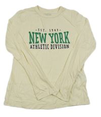 Vanilkové triko s nápisy H&M