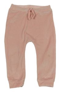 Ružové rebrované plyšové turecké tepláky little nutmeg