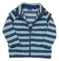Tmavomodro-svetlomodrá pruhovaná fleecová prepínaci mikina lupilu
