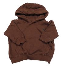 Čokoládová mikina s dinosaurom a vreckom a kapucňou Next