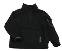 Čierna tech fleece mikina s nápismi PRIMARK