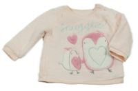 Svetloružová chlpatá mikina s tučňáčky George