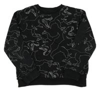 Čierna mikina s dinosaurami Nutmeg