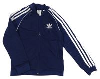 Tmavomodro-bílá thermo propínací mikina Adidas