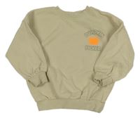 Béžová oversize mikina s tekvicou a nápismi George