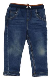 Modré teplákové rifle s úpletovým pasem F&F