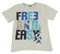 Biele tričko s nápismi YIGGA