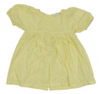 Žlté kvetované plátenné šaty OBaïBi