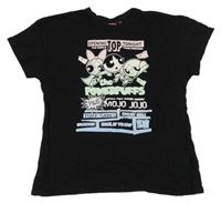 Černé tričko s Powerqouff Girls