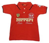 Červené polo tričko s logom Ferrari